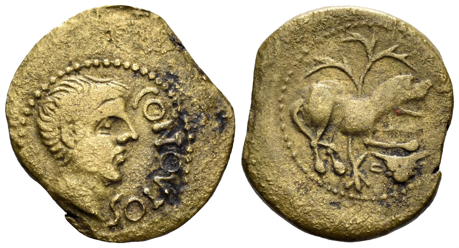 Celtic Central Gaul. Santons. Contoutos. Circa 30s-20s BC. AE 16mm (1.61g). BMC 191-5