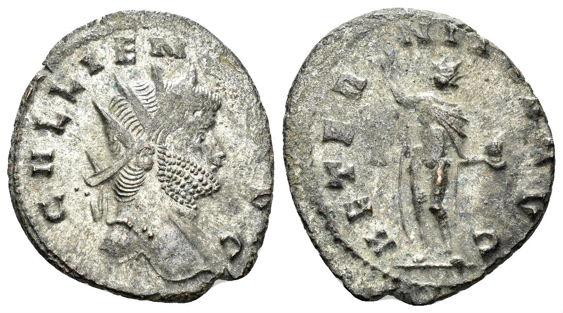 Gallienus. 253-268 AD. AE Silvered Antoninianus (3.13 gm, 19mm). Rome mint. Struck 261-262 AD. RIC 160