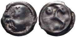 Celtic Central Gaul. Uncertain tribe. Circa 100-50 BC. Cast Potin (3.99g, 18mm). DT 2680 var.