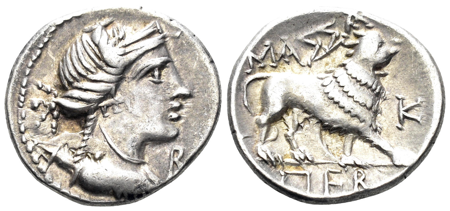 Gaul, Massalia. Circa 90-49 BC. AR Drachm (2.68g, 17mm). Maurel 778 (same dies)