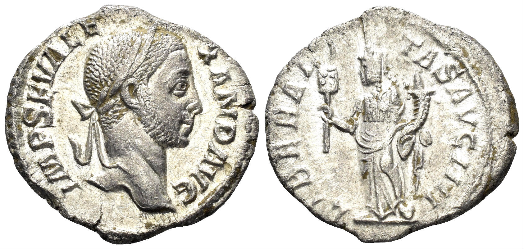 Severus Alexander. 222-235 AD. AR Denarius (2.53g, 18mm). Rome mint. Struck 229 AD. RIC 250