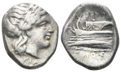 Bithynia, Kios. Circa 350-320 BC. AR Hemidrachm (2.43g, 14mm). Proxenos, magistrate. SNG Ashmolean 360-1