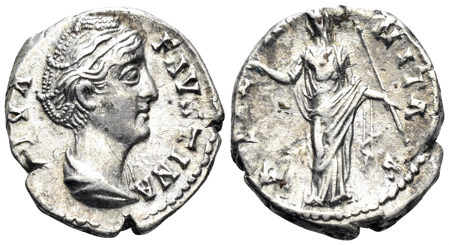 Diva Faustina Senior. Died 140/1 AD. AR Denarius (3.20g, 17mm). Rome mint. Struck circa 146-61 AD. RIC 344