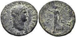Nero. 54-68 AD. AE Dupondius (11.36g. 28mm). Lugdunum mint. Struck 66 AD. RIC 523