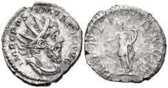 Postumus. 260-268 AD. AR Antoninianus (2.72g, 20mm). Colonia Agrippinensis mint. Struck 261 AD. RIC 75