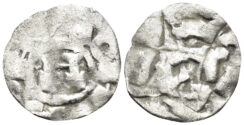 Italian States. Republic of Lucca. Henry II, Emperor and King of Italy. 1004-1024. BI Denaro (0.72g, 15.5mm). Biaggi 1056
