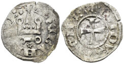 Crusaders, Duchy of Athens. Gui II de La Roche. 1287-1308. BI Denier (0.80g, 20mm). Thebes mint. Metcalf, Crusades 1027-9