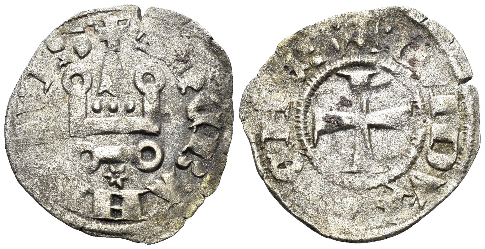 Crusaders, Duchy of Athens. Gui II de La Roche. 1287-1308. BI Denier (0.80g, 20mm). Thebes mint. Metcalf, Crusades 1027-9