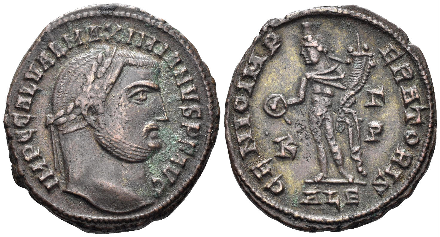 Galerius. 305-311 AD. AE Follis (5.81g, 25mm). Alexandria mint. Struck late 308-10 AD. RIC 107a