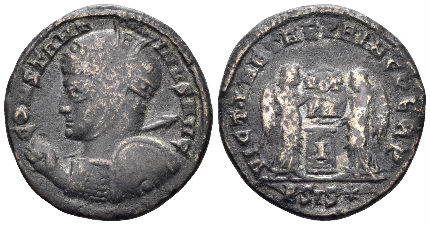 Constantine I 'the Great'. 307-337 AD. AE Follis (3.19g, 19mm). Siscia mint. Struck 319 AD. RIC 95
