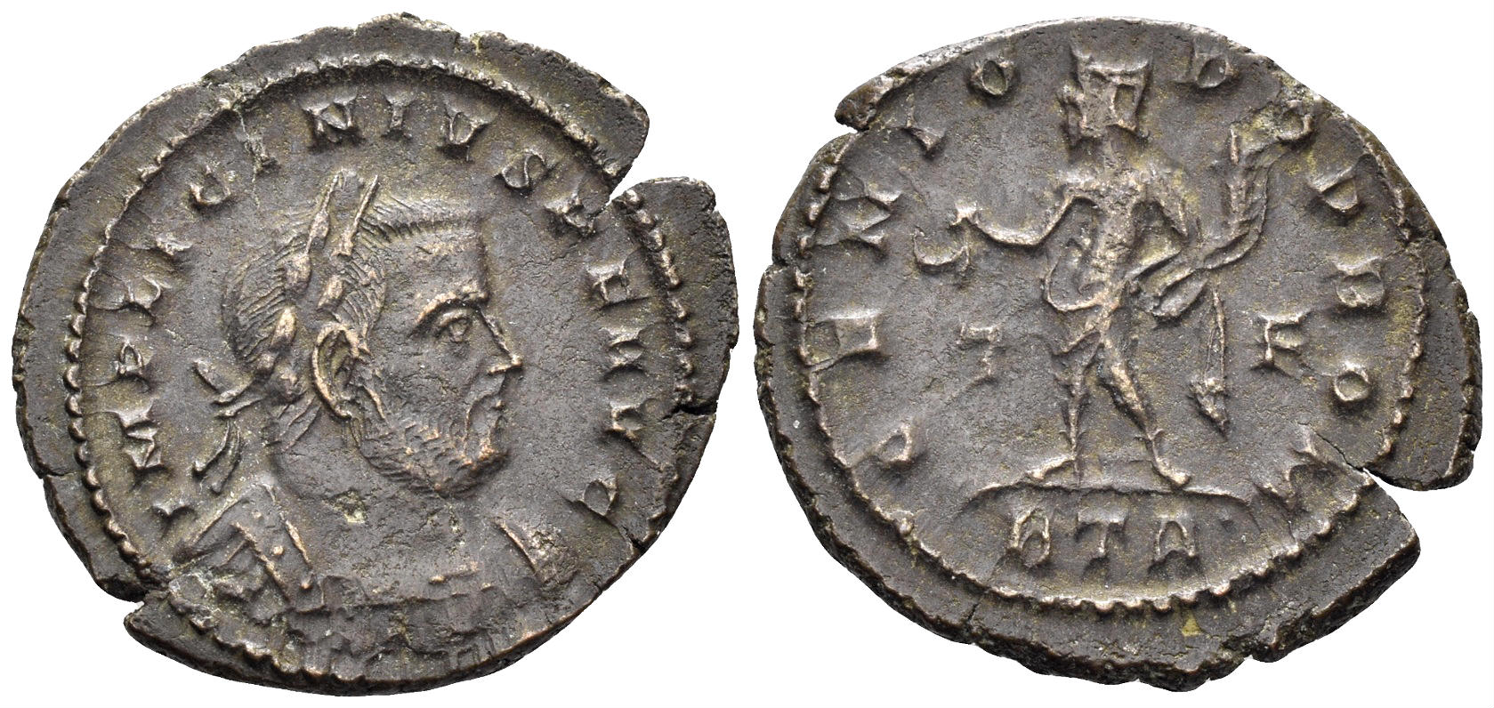 Licinius I. 308-324 AD. AE Follis (3.80g, 22mm). Treveri (Trier) mint. Struck 313-5 AD. RIC 58