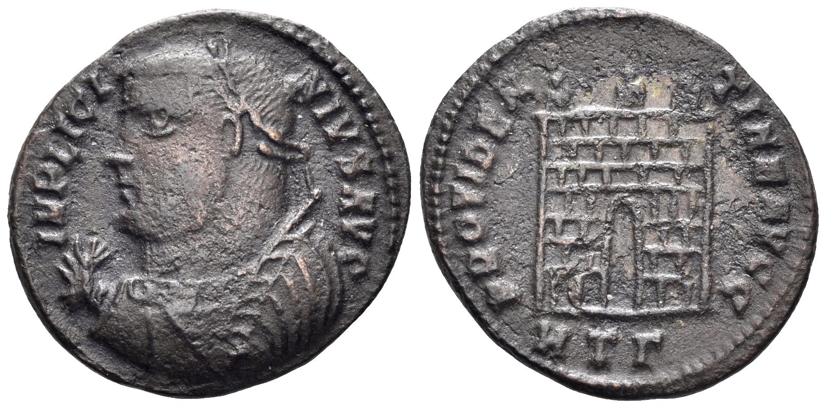 Licinius I. 308-324 AD. AE Follis (3.00g, 20mm). Heraclea mint. Struck 316/7 AD. RIC 15