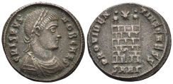 Crispus, Caesar. 316-326 AD. AE Follis (2.99g, 19mm). Heraclea mint. Struck 325/6 AD. RIC 75