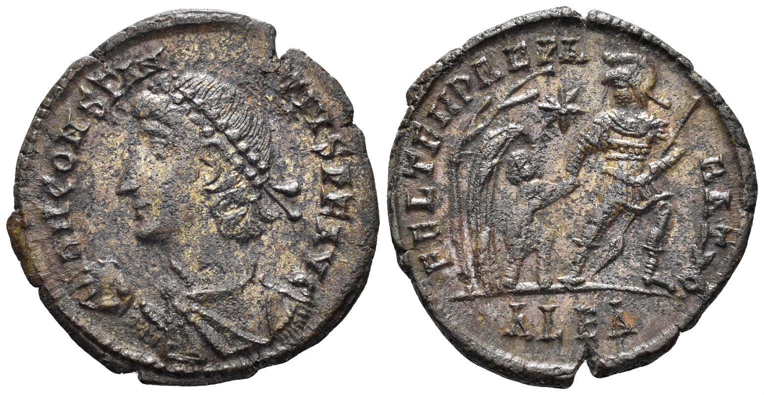 Constantius II. 337-361 AD. AE Centenionalis (3.19g, 21mm). Alexandria mint. Struck 348-50 AD. RIC 66