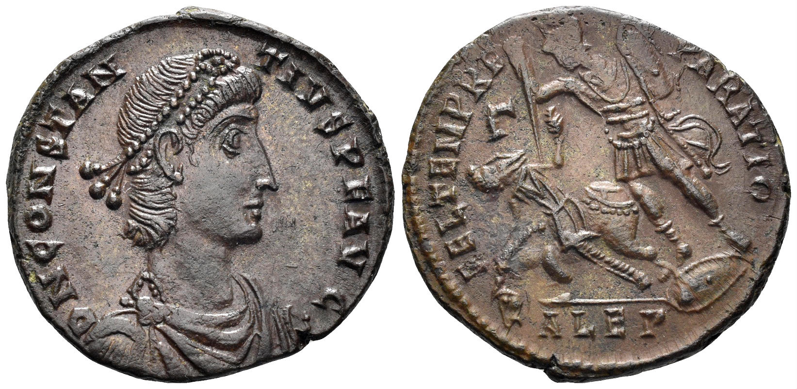 Constantius II. 324-361 AD. AE Centenionalis (5.54g, 23mm). Alexandria mint. Struck 351-4 AD. LRBC 2836