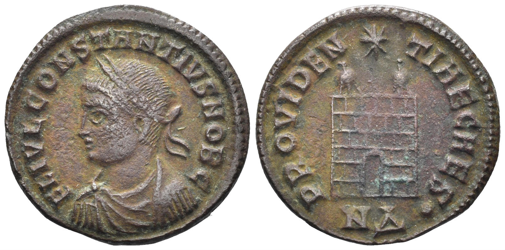 Constantius II, as Caesar. 324-337 AD. AE Follis (2.33g, 19mm). Nicomedia mint. Struck 326-7 AD. RIC 47