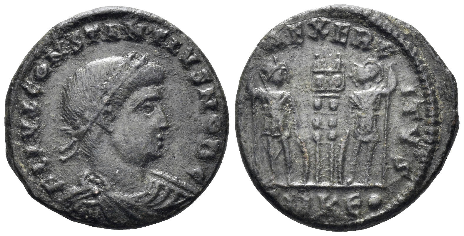 Constantius II, as Caesar. 324-337 AD. AE Follis (2.98g, 18mm). Cyzicus mint. Struck 331-4 AD. LRBC 1287