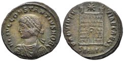 Constantius II, as Caesar. 316-337 AD. AE Follis (2.84g, 19mm). Antioch mint. Struck 325/6 AD. RIC 74