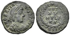 Gratian. 367-383 AD. AE3 (1.57g, 15mm). Siscia mint. Struck 375-8 AD. RIC 31a.2