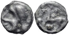 Celtic Northeast Gaul. Senones or Remi. Circa 100-50 BC. Cast Potin (3.00g, 19mm). DT 2646