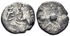 Celtic Northeast Gaul. Sequani. Togirix. Circa 50 BC. AR Quinarius (1.83g, 13.5mm). Castelin 717