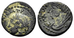 Mesopotamia, Edessa. Elagabalus. 218-222 AD. AE 15mm (2.55 gm). SNG Copenhagen 213
