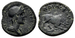 Karia, Trapezopolis. Time of the Antonines. Circa 138-193 AD. AE (2.09 gm, 15mm). Poli- Adrastos, magistrate. RPC IV online 942