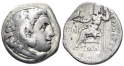 Macedonian Kingdom. Alexander III ‘the Great’. 336-323 BC. AR Drachm (4.00g, 18mm). Kolophon mint. Struck by Antigonos Monophthalmos. Circa 319-310 BC. Price 1774