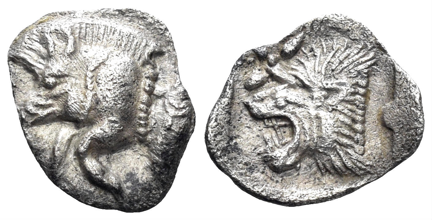 Mysia, Kyzikos. Circa 450-400 BC. AR Hemiobol (0.36g, 10mm). SNG BN 375