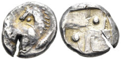 Celtic Eastern Europe. Contemporary Imitation of Chersonesos Circa 355-320 BC. AR Hemidrachm (2.00g, 14mm). McClean 4056