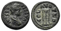 Troas, Alexandria. Geta, as Caesar. 198-210 AD. AE 15mm (2.46 gm). Bellinger A25