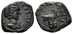 Moesia Inferior, Nicopolis ad Istrum. Julia Domna. Augusta. 193-217 AD. AE Assarion (2.79 gm, 16mm). Varbanov 2838