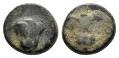 Karia, Rhodos. Rhodes. Circa 205-200(?) BC. AE Chalkous (1.15 gm, 9mm). Karl 670