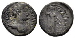 Phrygia, Trajanopolis. Hadrian. 117-138 AD. AE Hemiassarion (2.31 gm, 15mm). RPC III 2471