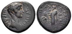 Phrygia, Laodikeia. Nero. 54-68 AD. AE 21mm (5.64 gm). Gaios Postomos, Magistrate. Struck circa 55 AD. RPC 2917