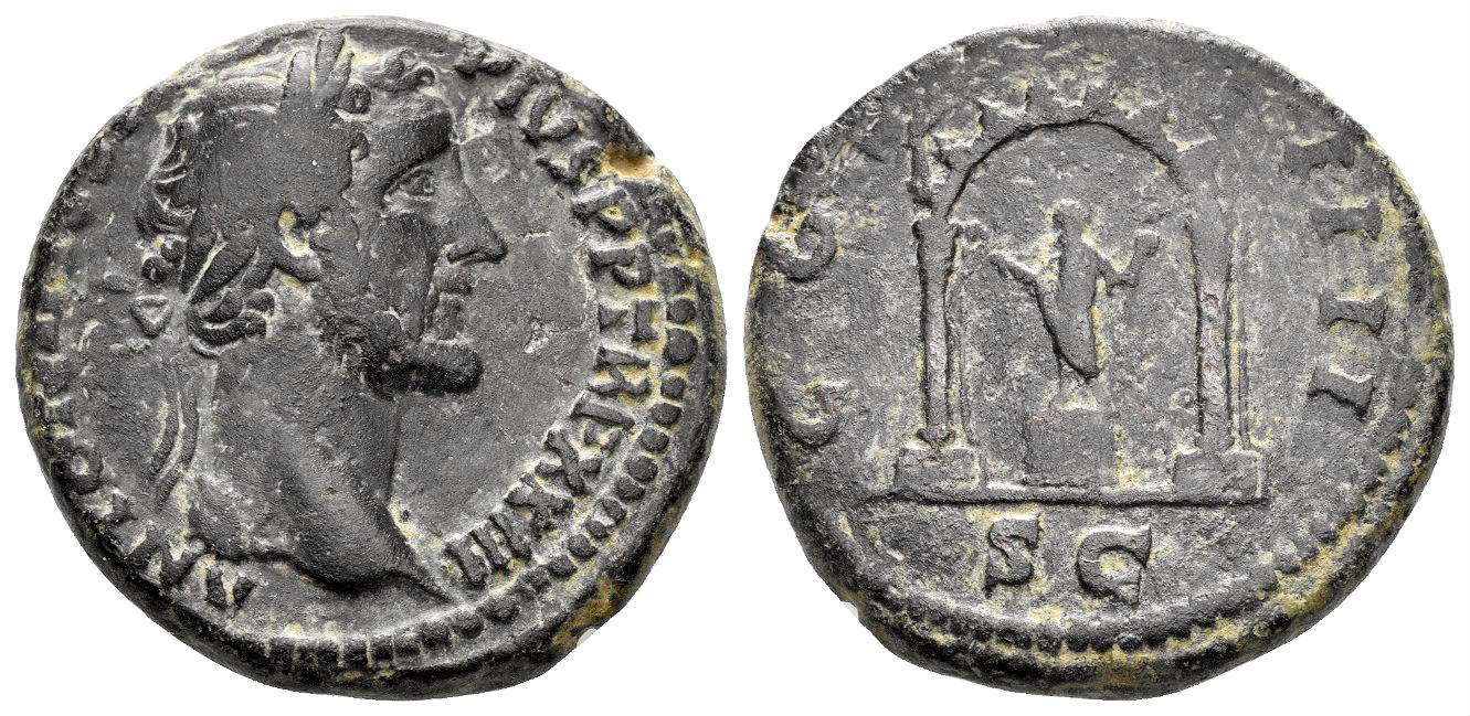 Antoninus Pius. 138-161 AD. AE As (11.70 gm, 25mm). Rome mint. Struck 159-160 AD. RIC 1039