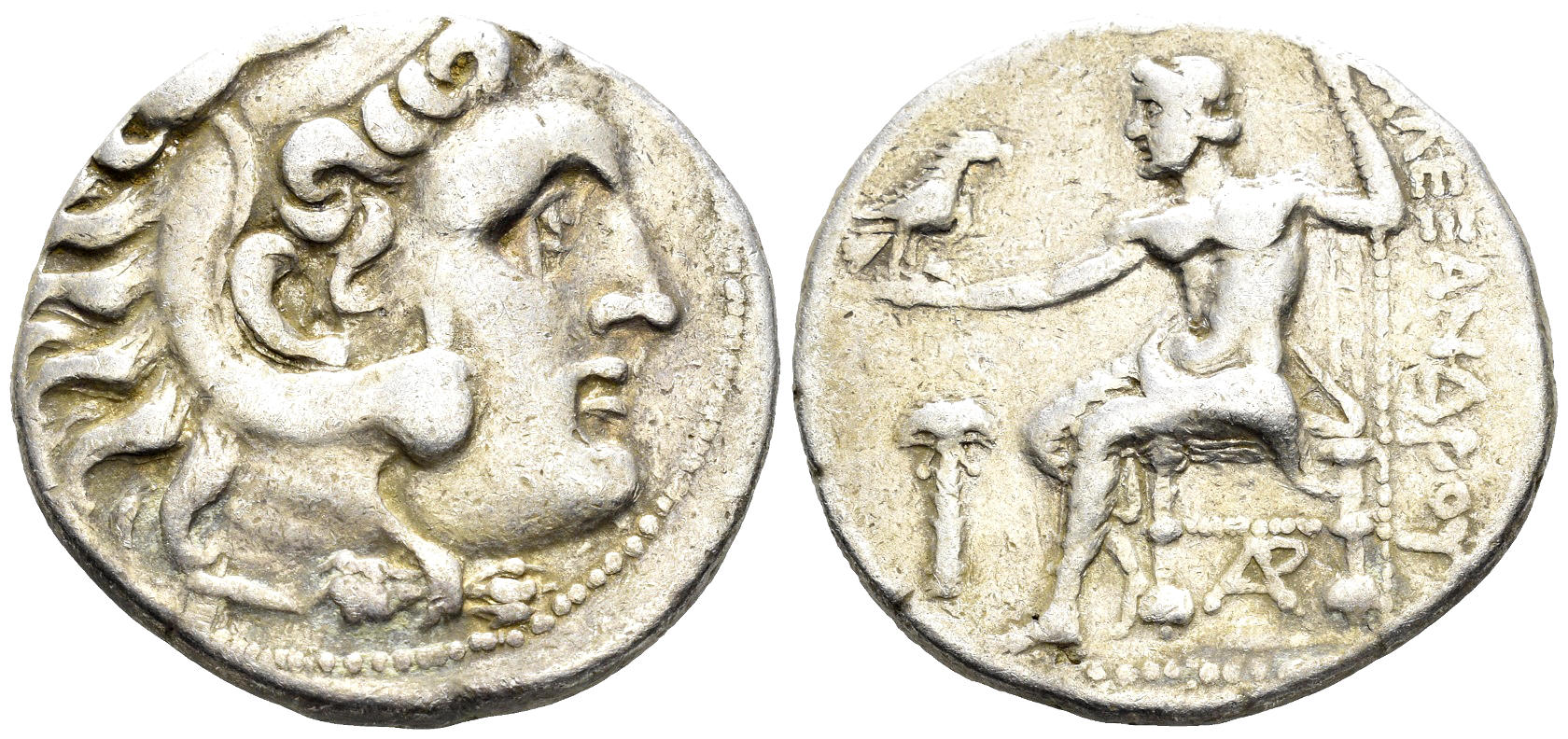 Macedonian Kingdom. Alexander III 'the Great'. 336-323 BC. AR Tetradrachm (16.97g, 26mm). Arados mint. Struck circa 245-214 BC. Price 3365