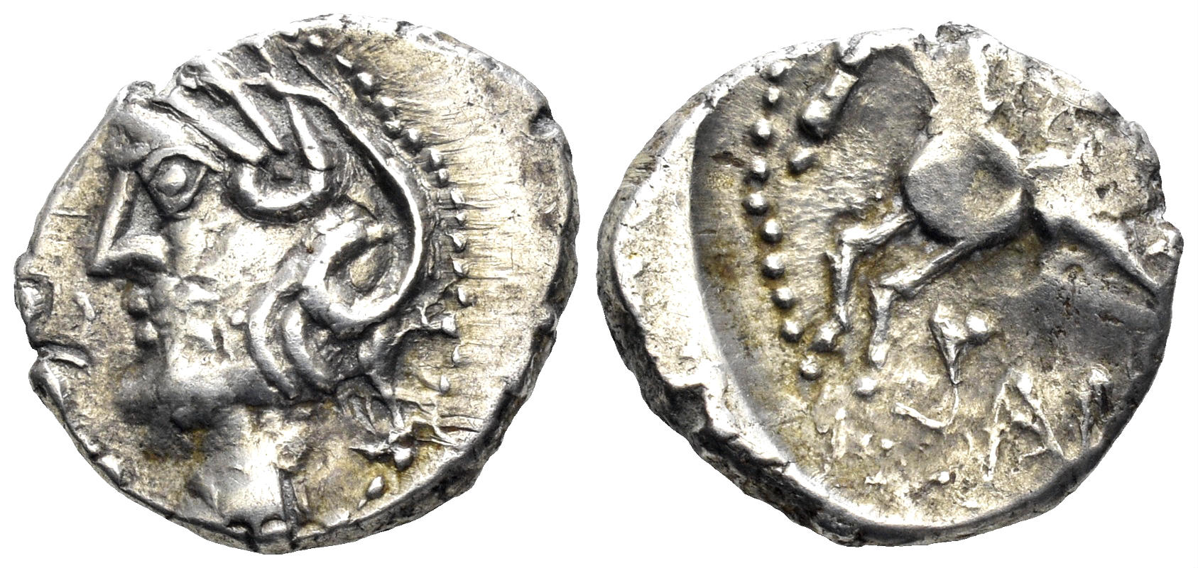 Northeast Gaul. Sequani. 1st century BC. AR Quinarius (2.04g, 15mm). DT 3245-6
