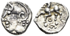 Celtic Gaul, Aedui. AR Quinarius (1.95g, 15mm). Circa 80-50 BC. DT 3189