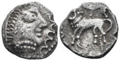 Celtic Northeast Gaul. Suessiones. 2nd-1st Century BC. AR Quinarius (1.83g, 13mm). “type de Villeneuve-Saint-Germain”. DT 198