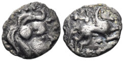 Celtic Northwest Gaul. Aulerci Cenomani. Circa 100-50 BC. AR Quinarius (0.62g, 12.5mm). DT II, pl. XV, 2366