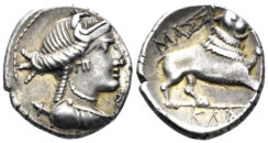 Southern Gaul. Massalia. Circa 90-49 BC. AR Drachm (2.72g, 16mm). Maurel 761