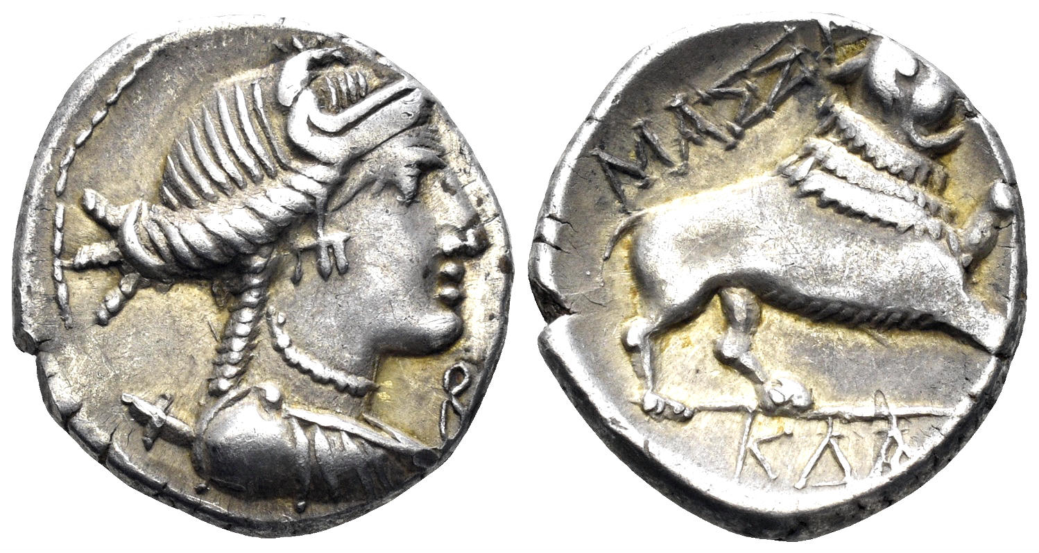 Southern Gaul. Massalia. Circa 90-49 BC. AR Drachm (2.72g, 16mm). Maurel 761