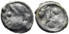 Celtic Northeast Gaul. Senones or Remi. Circa 100-50 BC. Cast Potin (3.54g, 18mm). DT 2646 (Senones); Depeyrot, NC VII, 27 (Remi)