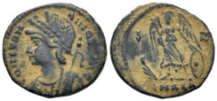 City Commemorative. 330-354 AD. AE Follis (1.56g, 16mm). Alexandria mint. Struck 335-7 AD. RIC 64