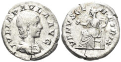 Julia Paula, Augusta. 219-220 AD. AR Denarius (3.00g, 18mm). Rome mint. Struck 219/20 AD. RIC 222