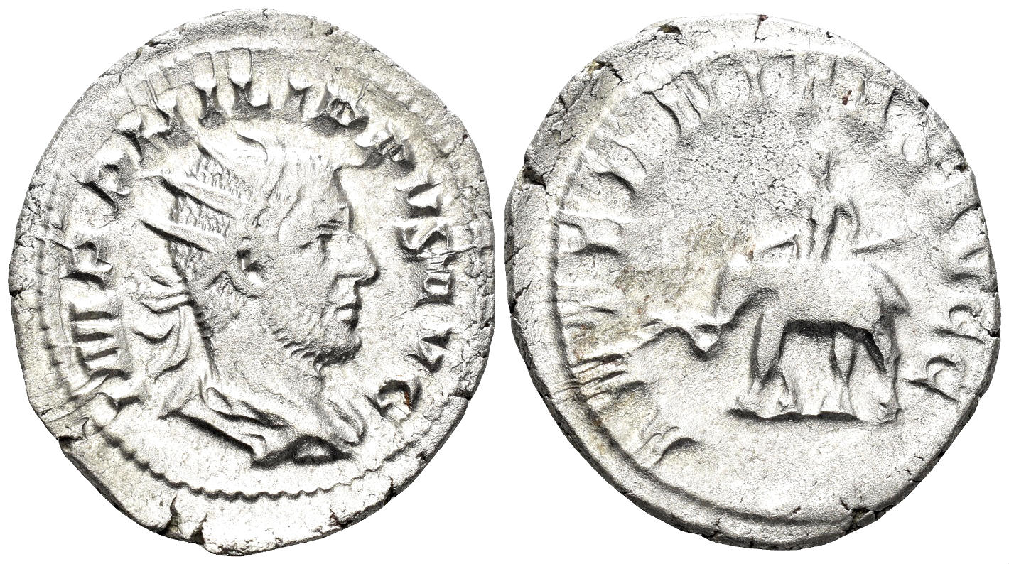 Philip I Arabs. 244-249 AD. AR Antoninianus (4.51g, 25mm). Rome mint. Struck 247-9 AD. RIC 58