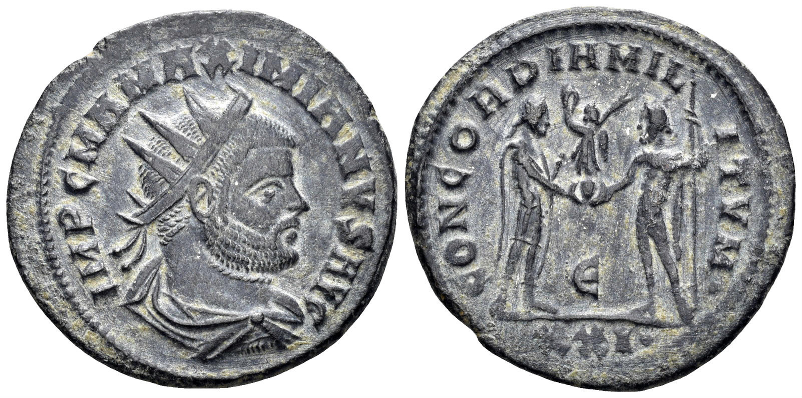 Maximianus I. 285-310 AD. AE Radiatus (3.53g, 22mm). Cyzicus mint. Struck 293 AD. RIC 607