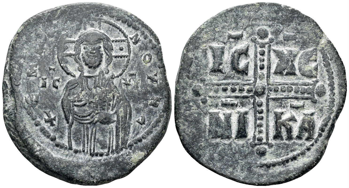 Time of Michael IV. 1034-1041. AE Anonymous Follis (9.33g, 30mm). Constantinople mint. SB 1825