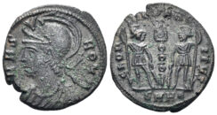 City Commemorative. 330-354 AD. AE Follis (1.99g, 16mm). Heraclea mint. Struck 336/7 AD. RIC 156